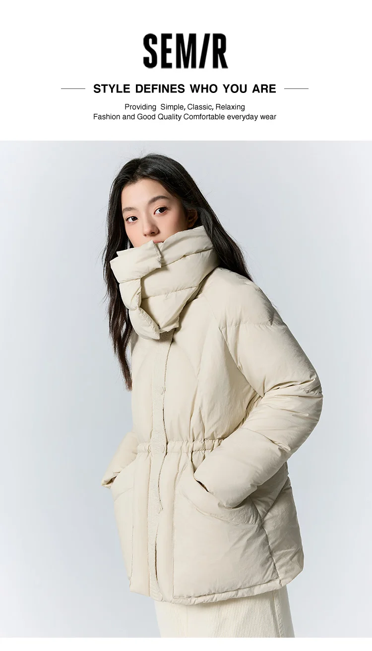Down Jacket Women Medium Length Loose New Textured Warm Winter Wear