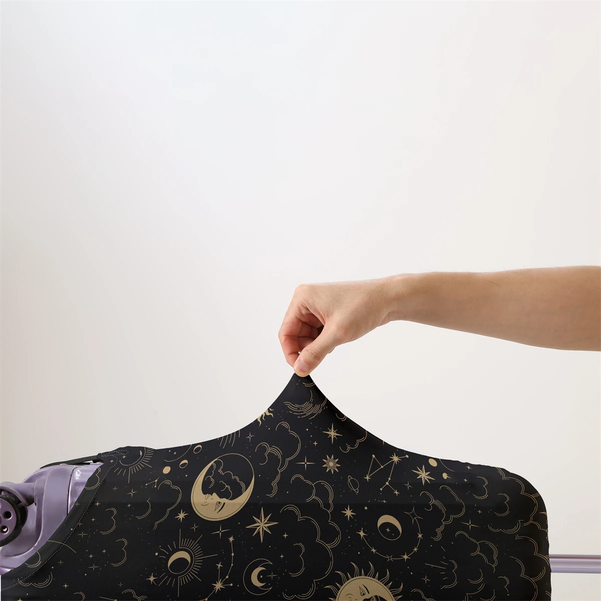 별과 달 패턴 수하물 보호 커버, 18-32인치 수하물 커버, 수하물 손잡이 장갑, 여행용 액세서리에 적합