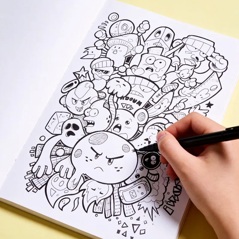 Quaderno da Disegno Casual per Decompressione, Libro da Disegno Divertente con 22 Modelli di Carta Trasparente, Quaderno per Creazioni Artistiche e Graffiti, Regalo (Senza Penna) - immagine 4