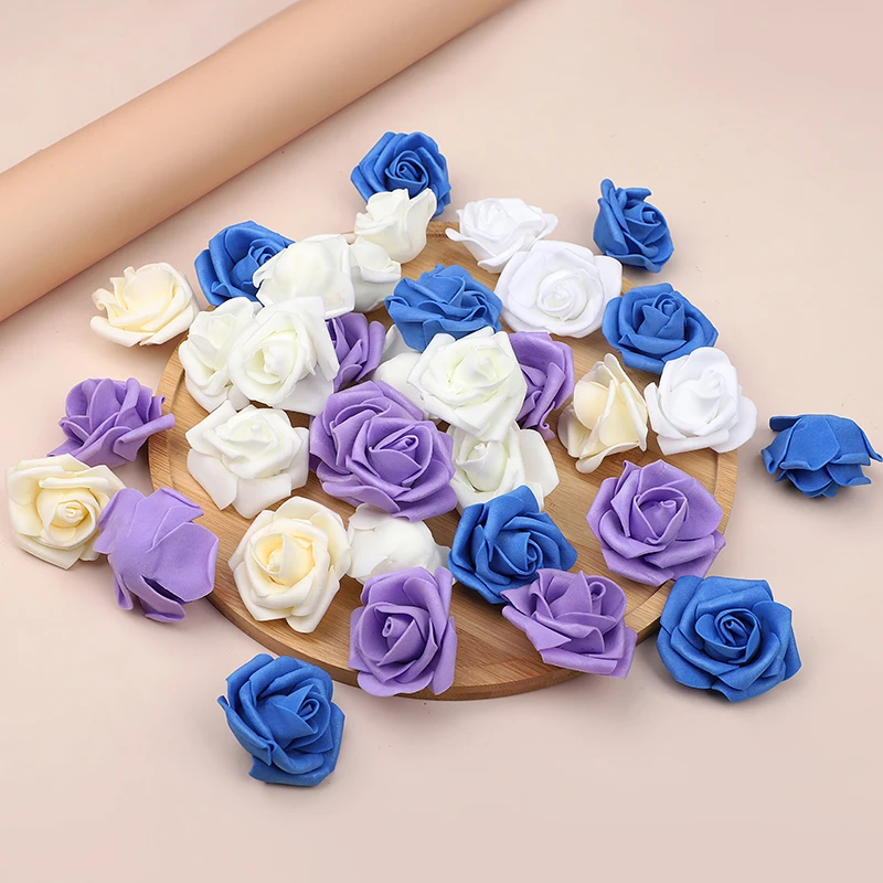 10/20/30pcs 5cm Foam Rose Artificial Flower Head Teddy Bear Roses Handmade DIY Gift Decoration Wedding Valentines Day Home Decor