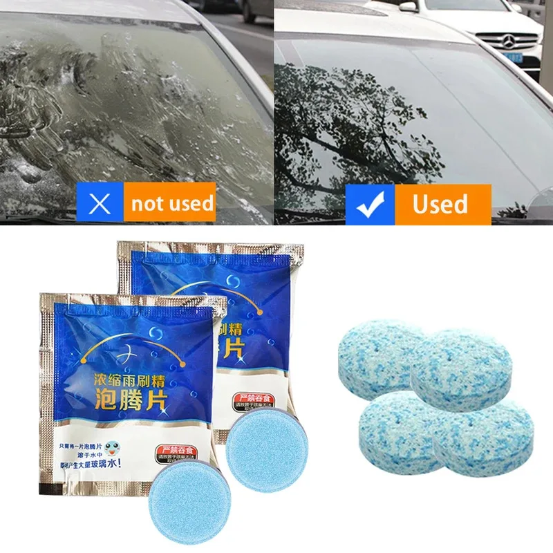 10-200PC Windshield Cleaner Tablets Solid Car Windscreen Cleaner Effervescent Auto Wiper Glass Concentrated Detergent