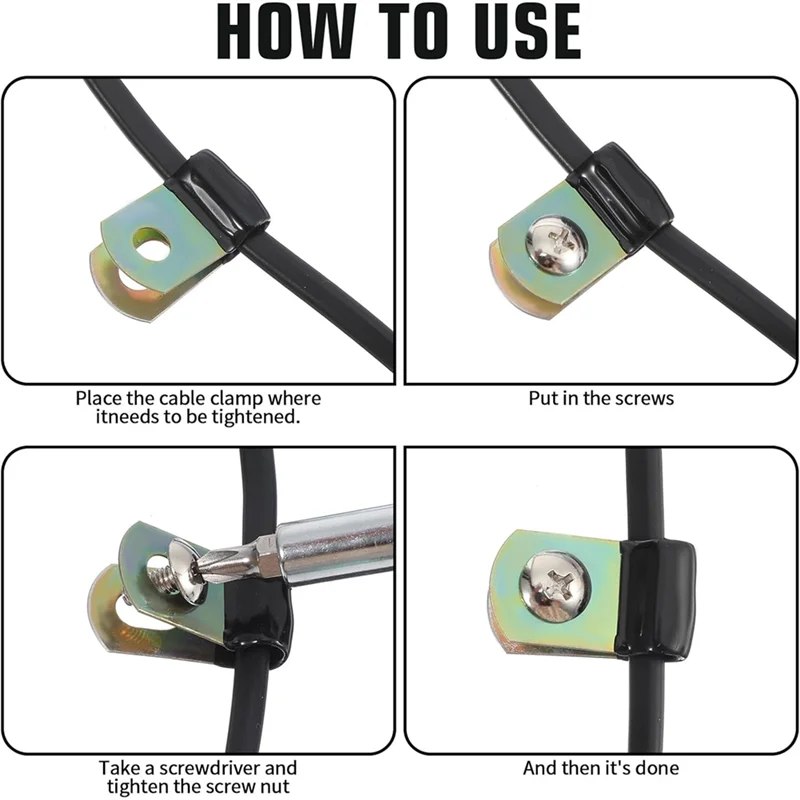 【인기 판매】50개 1/4 케이블 클램프, 배선 튜브 라인 및 와이어 코드용 고무 코팅 쿠션 절연 클램프