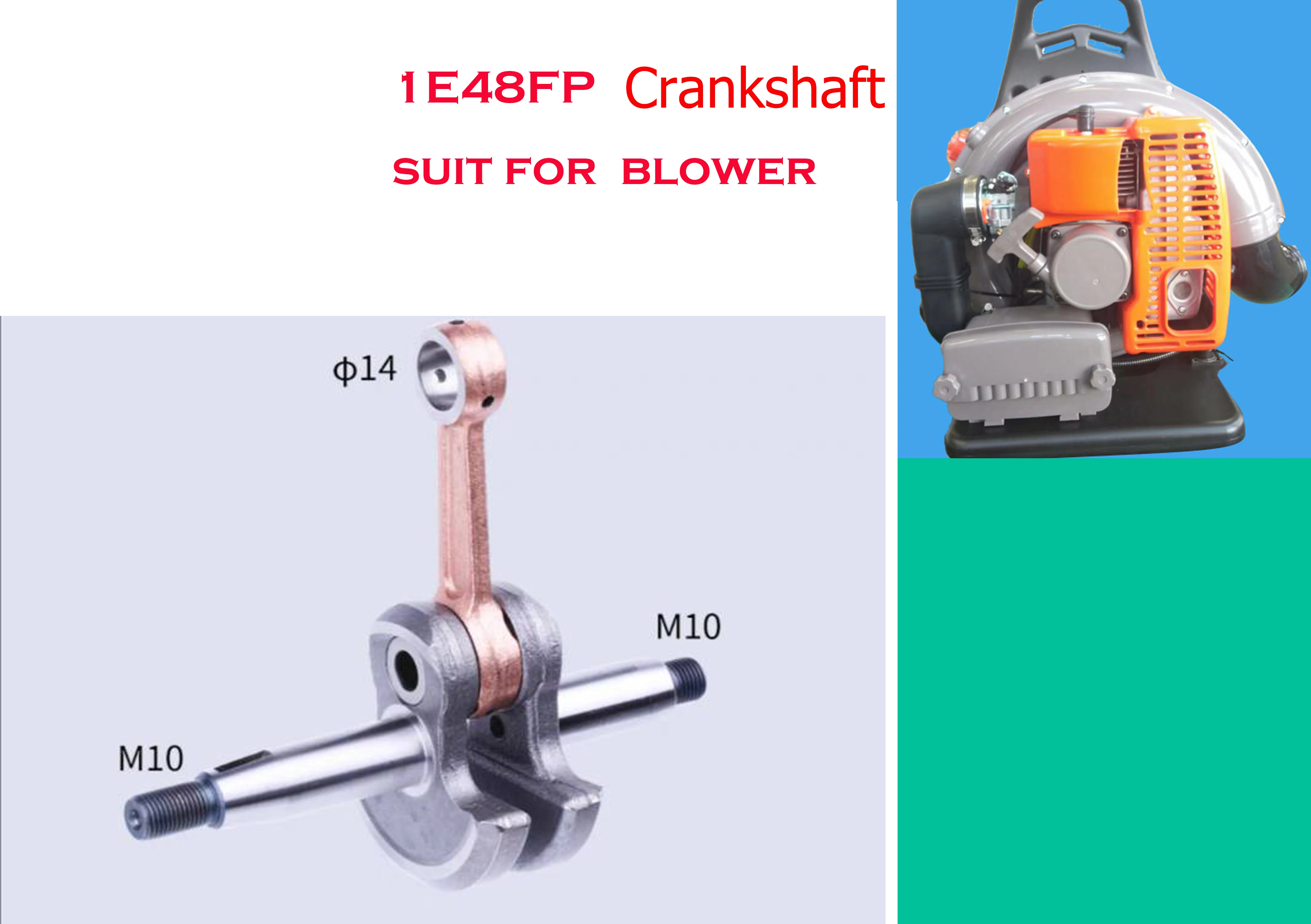 1E48FP Crankshaft  Assembly For Gasoline Engine 63cc Motor 2 Stroke Blower KS865 EB650 PB-760 PB-760LNH PB-760LNT