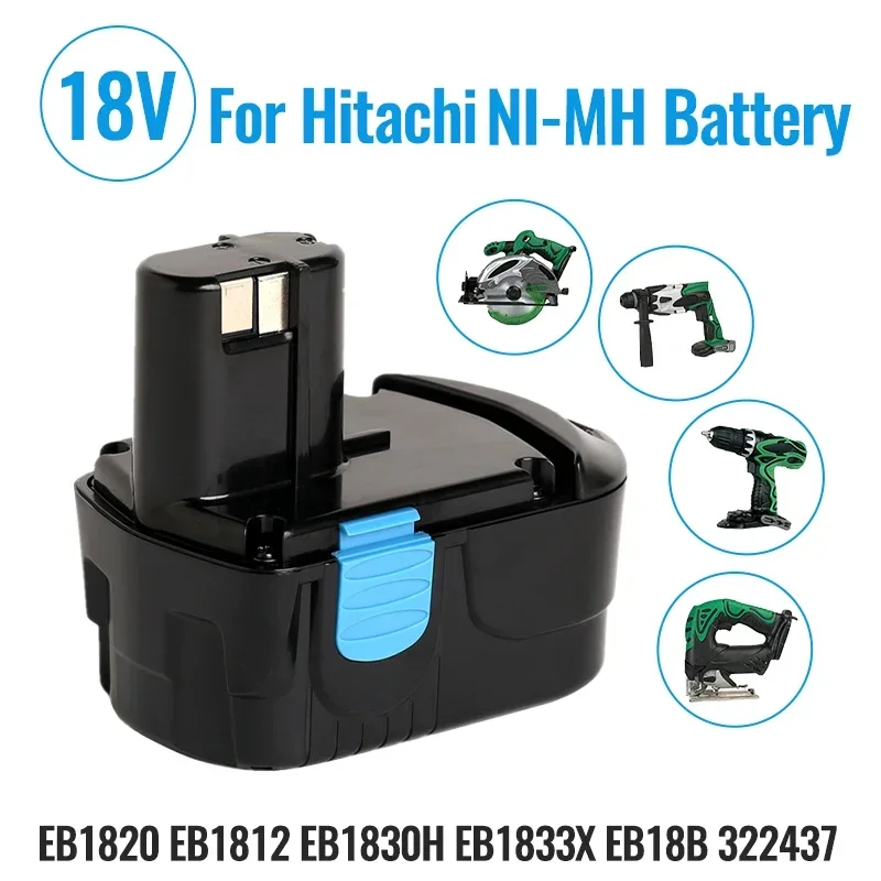 

2024brand new18V rechargeable Ni-Cd battery pack 12800mah for Hitachi cordless Electric drill screwdriver EB1820 EB1812 EB18-2YR