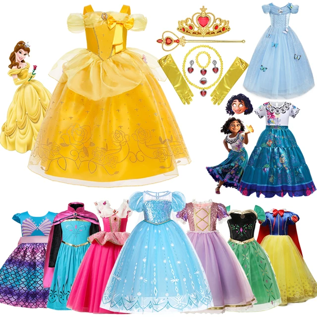 Vestido Cinderela princesa feminino, Fantasia de Natal infantil, Vestido de  fadas, Sereia, Jasmim - AliExpress