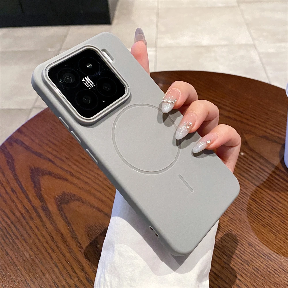 Luxury Matte Magnetic Phone Case with Wireless Charging and Shockproof Camera Bumper Cover