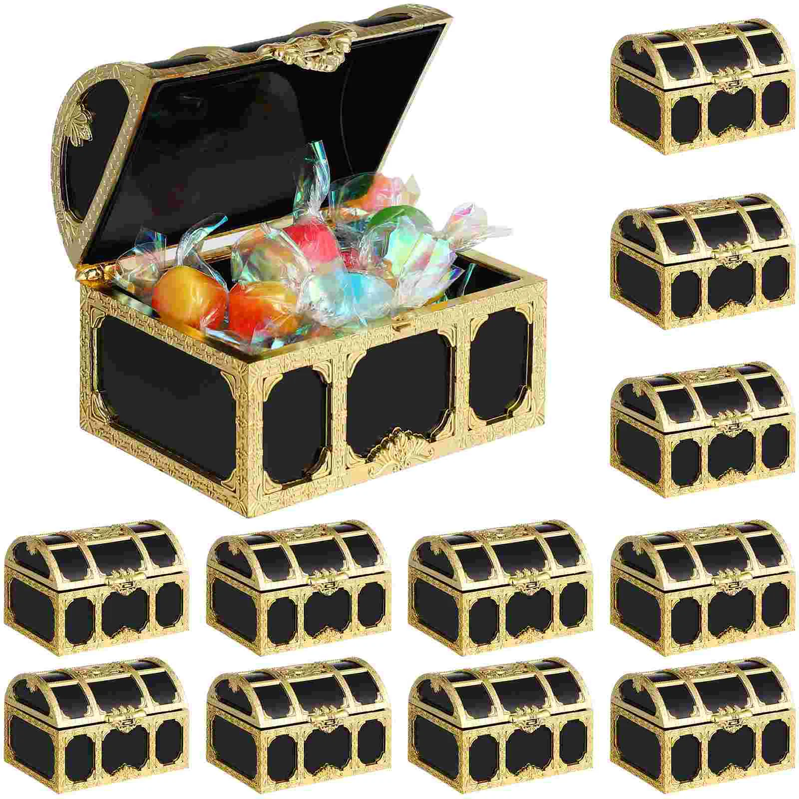 

12 Pcs Hollow Out Treasure Chest Sugar Box Child Kids Toy Children Toys Pirate Chests