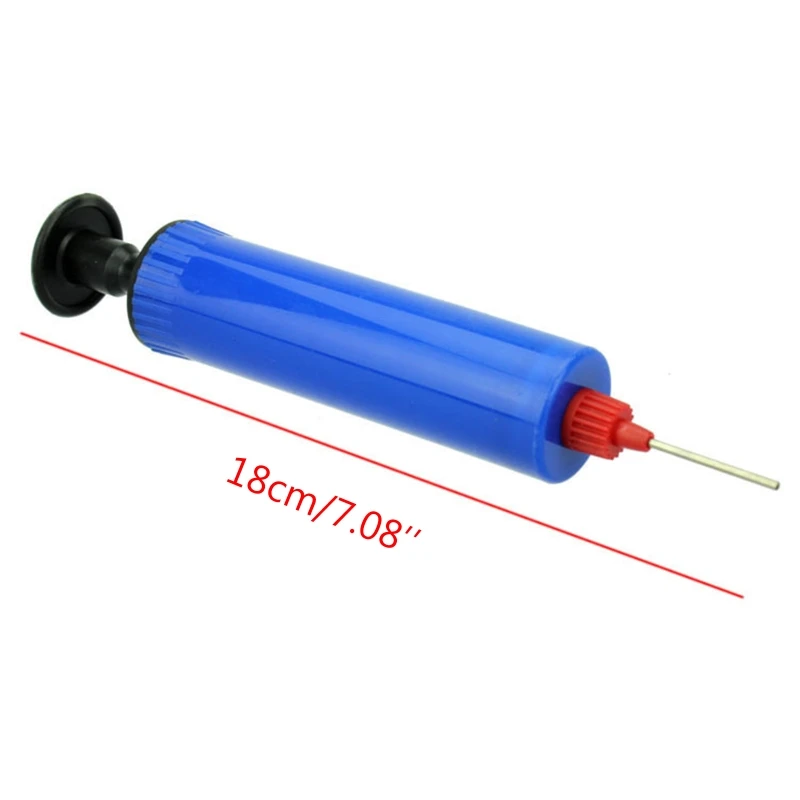 Ball Inflator Hand Air Pump w/ Needle For Football Basketball Sport Soccer Blue 