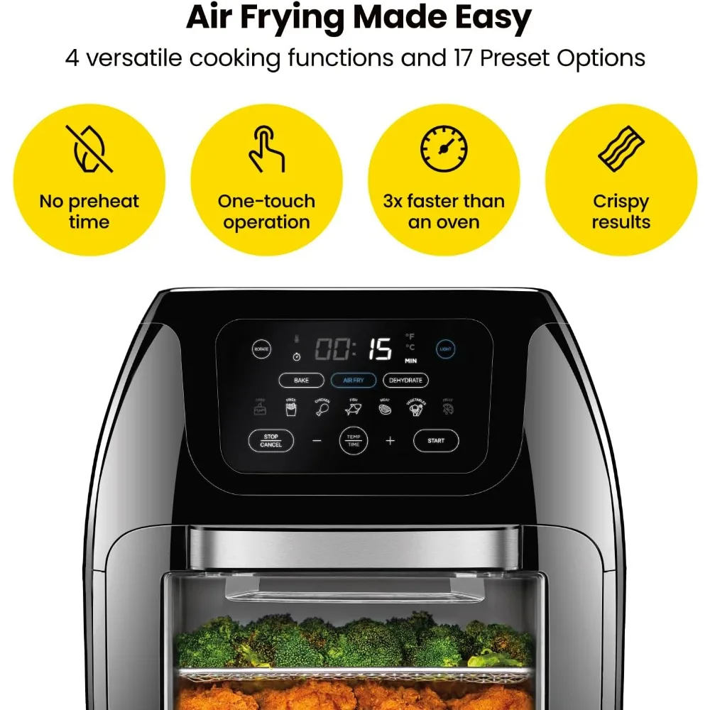 Multifunctional Digital Air Fryer+ Rotisserie, Dehydrator, Convection Oven, 17 Touch Screen Presets Fry, Roast, Dehydrate, Bake 2