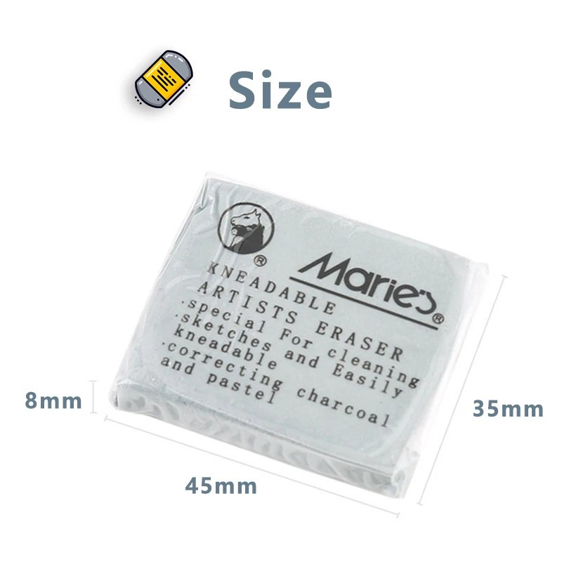Maries Plasticity Rubber Eraser for Art Painting Design Sketch Drawing Plasticine Stationery Wipe Highlight Kneaded