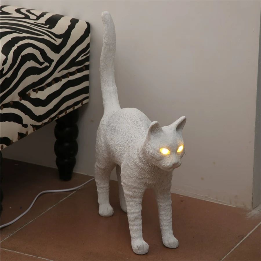 樹脂製の猫のテーブルランプ 寝室 ベッドサイド 動物のデスクランプ 芸術的な家の装飾のための照明器具 Led 卓上ライト Aliexpress