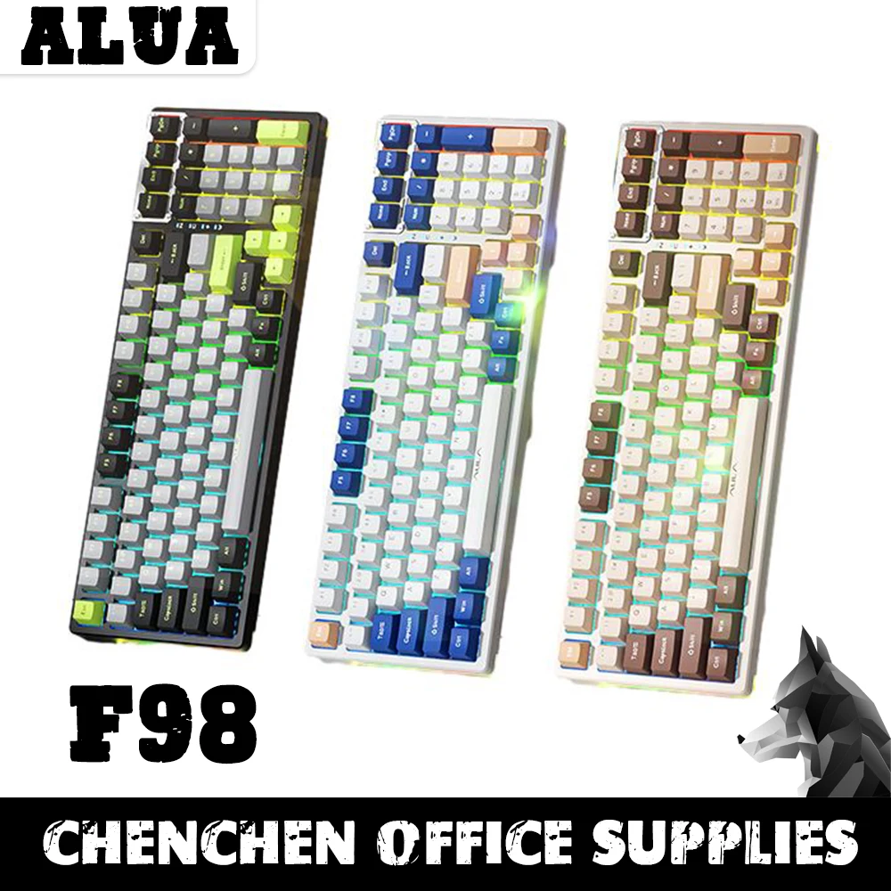 

Aula F98 Mechanical Gamer Keyboard 3 Mode Connection 99Keys 2.4g/ Usb/bluetooth Gasket Customization Wireless Gaming Keyboards
