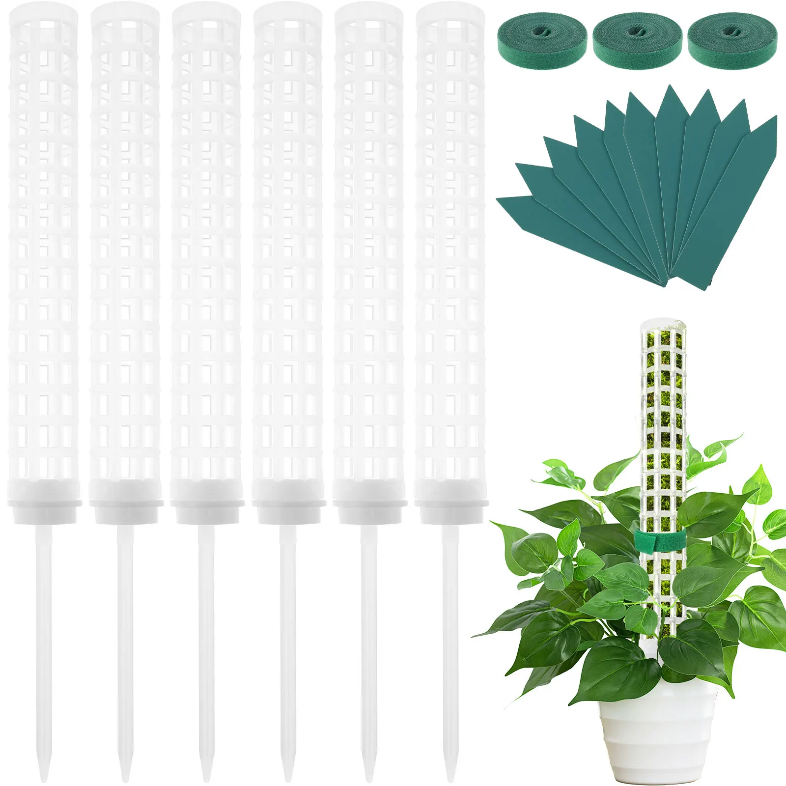 

6 шт., пластиковые штабелируемые столбики для растений