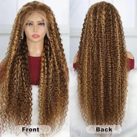 Perruques Deep Wave en cheveux naturels, Perruque frontale en dentelle HD 13x6/13x4, Blond Miel 427, Perruques frontales en dentelle 13x4 en cheveux naturels pour femmes 3