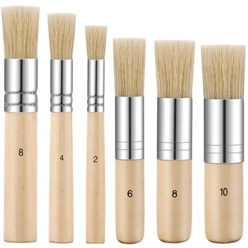 3/6pcs Watercolor Painting Genuine Stencil Brush Wooden Handle Acrylic Oil Painting Brushes Student Professional Art Supplies