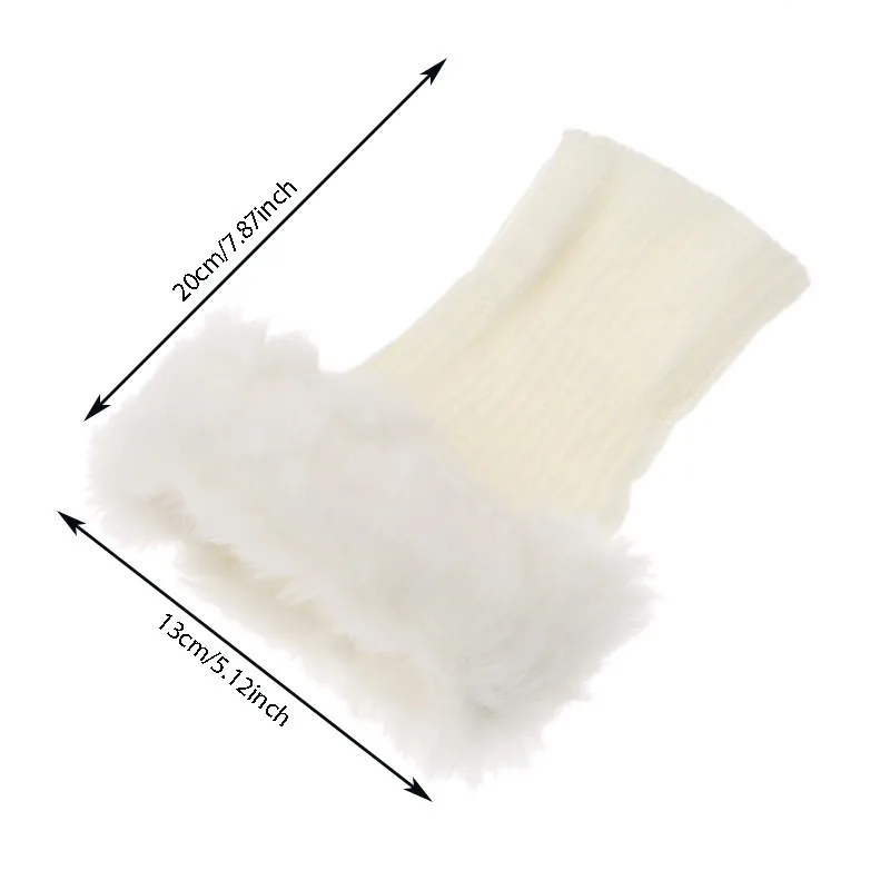 Description Picture 2 of item1 Pair Women Leg Warmers High Quality Winter Lady Protection Socks Short Soft and Comfortable Cold-proof Female Boots Cover