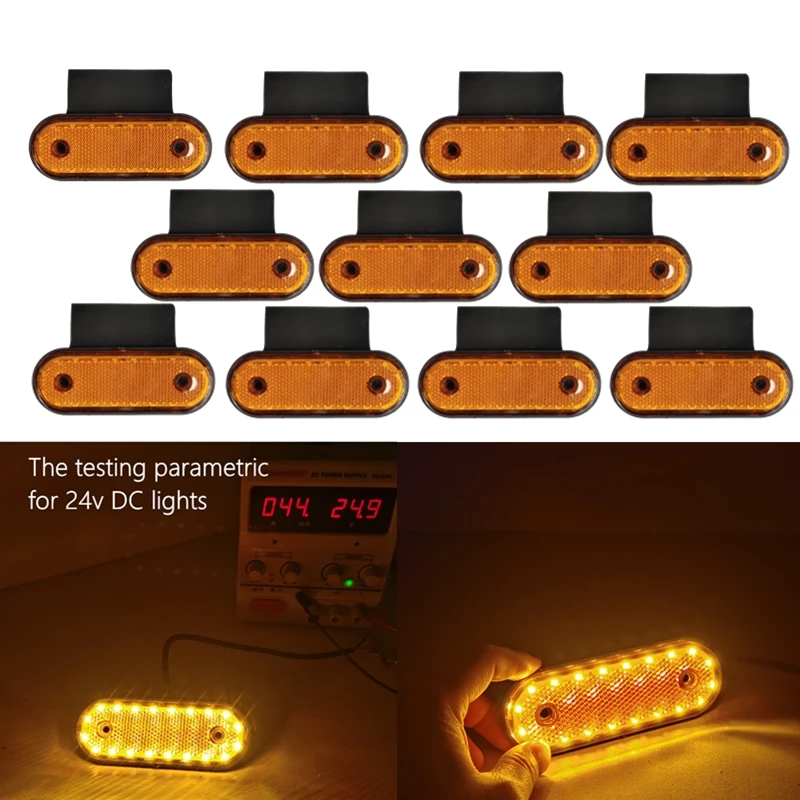 Arancione Ambra Lato LED Luci Di Ingombro Ovale X6 12-24V Neon - Foto 4