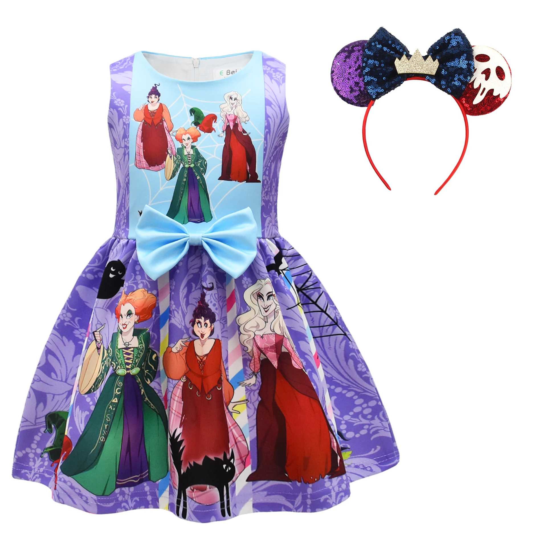 thumbnail image 1 of Disney-vestido con estampado de Mickey Mouse para niños y niñas, disfraz de Carnaval de fantasía, vestido de fiesta de Minnie Sally de 3 a 8 años, 2023, 1 of 5