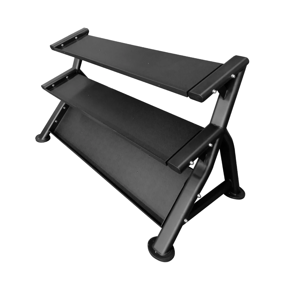

Fitness Club Gym Equipment Dumbbell Storage Build 3 Tier Dumbbell Rack With Wheel