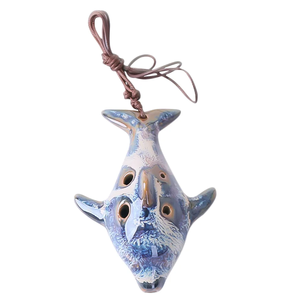 

1pcs 6 Hole Ocarina Dolphin Ceramic Ocarina Flute Instrument Decorative Easy to Carry Alto Ocarina for Beginner