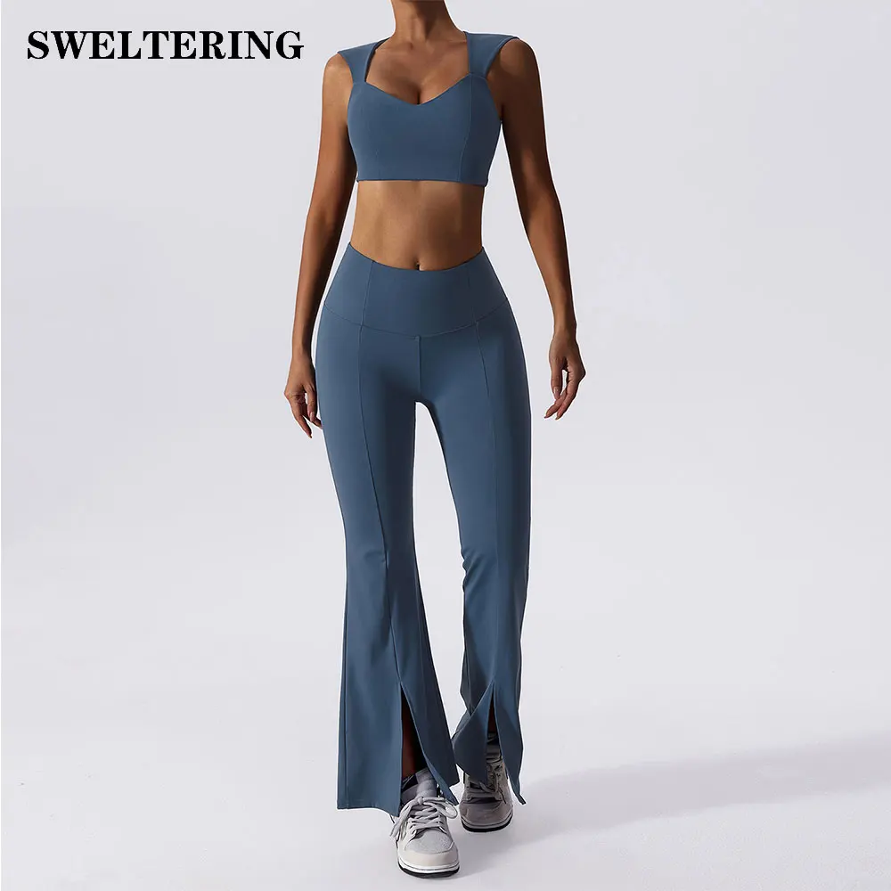 

2 Pieces Yoga Set Running Sports Fitness Yoga Women Gym Workout Training Push-up Crop Top Bra And Pants Breathable Athletic Wear