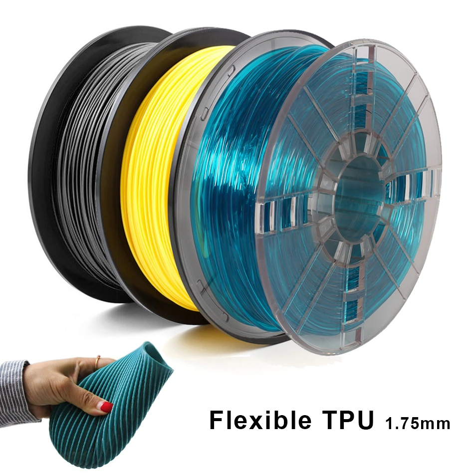 1.75mm 유연한 TPU 3D 인쇄 필라멘트, 거품 없음 무독성 승화 3D 프린터 플라스틱 소재 TPU 필라멘트 0.5KG/0 ...