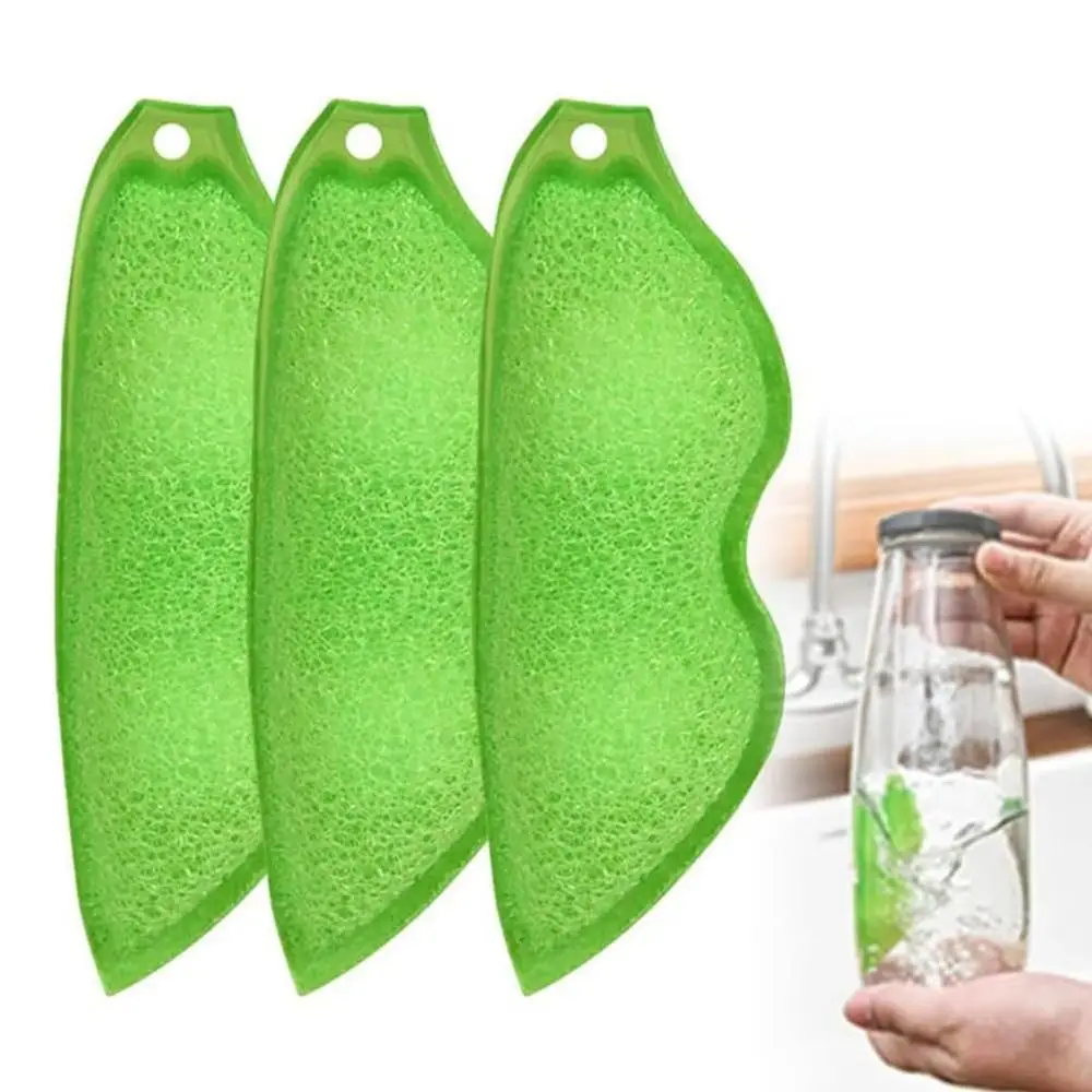 

3PCS Kitchen Pea Shape Sponges Beans Shaped Bottle Cleaning Sponge Heat Resistance Sponge Cleaning Tool