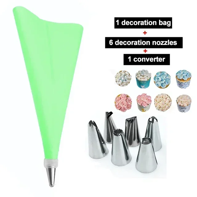 16 Pezzi Kit Sac à Poche E Bocchette Per Decorazione Torte E Cupcake - Cangool