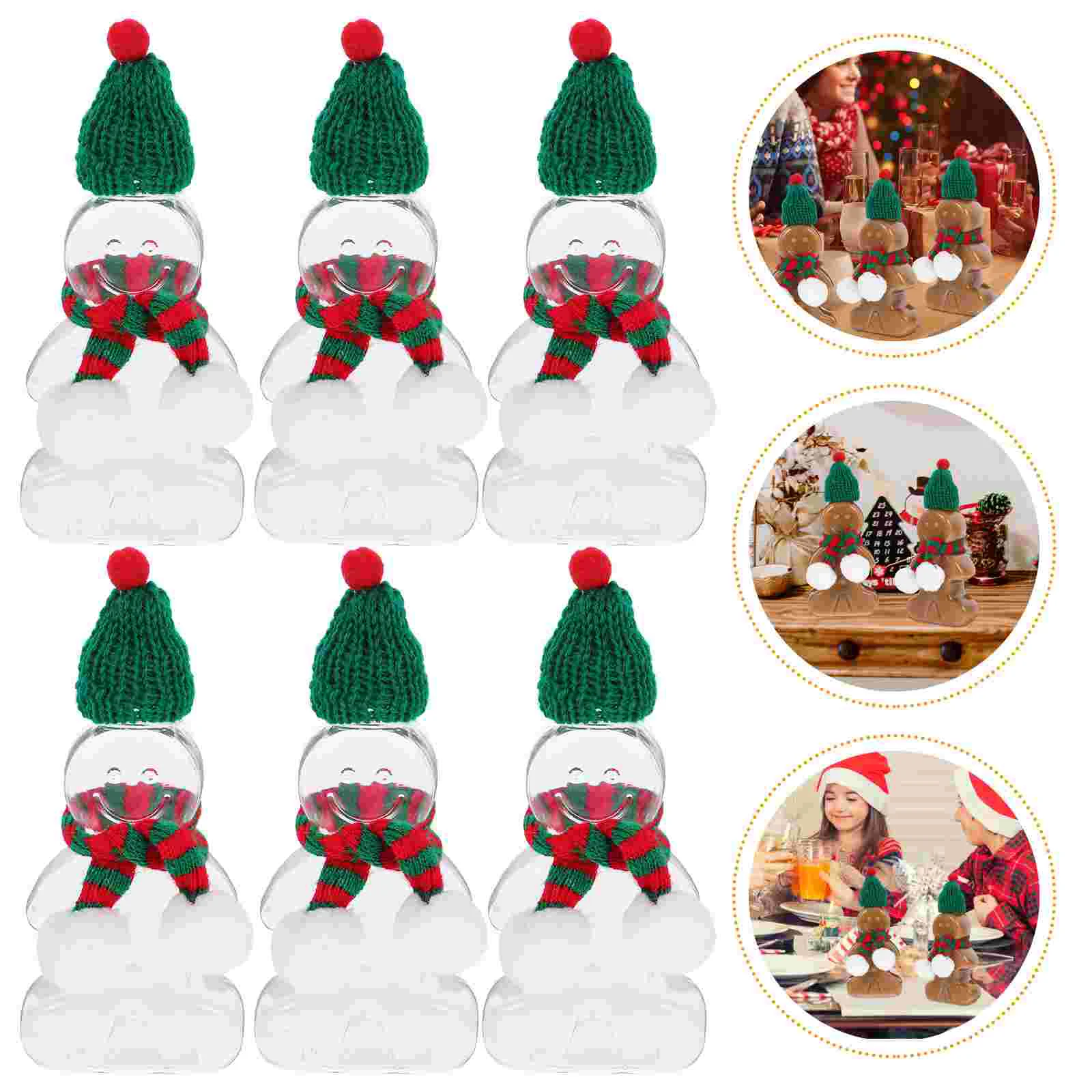 

Christmas Gingerbread Man Bottles Empty Juice Drink Bottle Beverage Bottles With Scarves Hats Party Favors