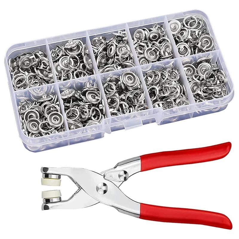 Set Di 100 Borchie A Pressione, Set Di Borchie A Pressione In Metallo Con Pinze, Borchie A Pressione Senza Cuciture, Cappuccio Tascabile Per Bambini, 