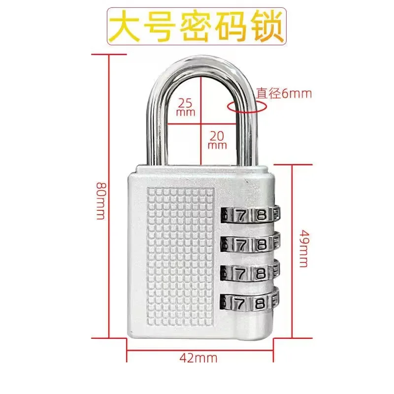 4 ספרות אבץ משולב מנעול מנעול מנעול מטען נגד גניבה עמיד אבטחה הגנה מפני מזג אוויר כושר חיצוני בטוח הדלת מנעול שחור
