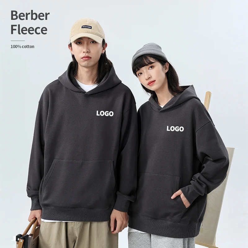

2024 500 Gsm Heavy Oversized Hoodie Custom Tech Fleece No String Hoodies Unisex Print Brand Logo YourName