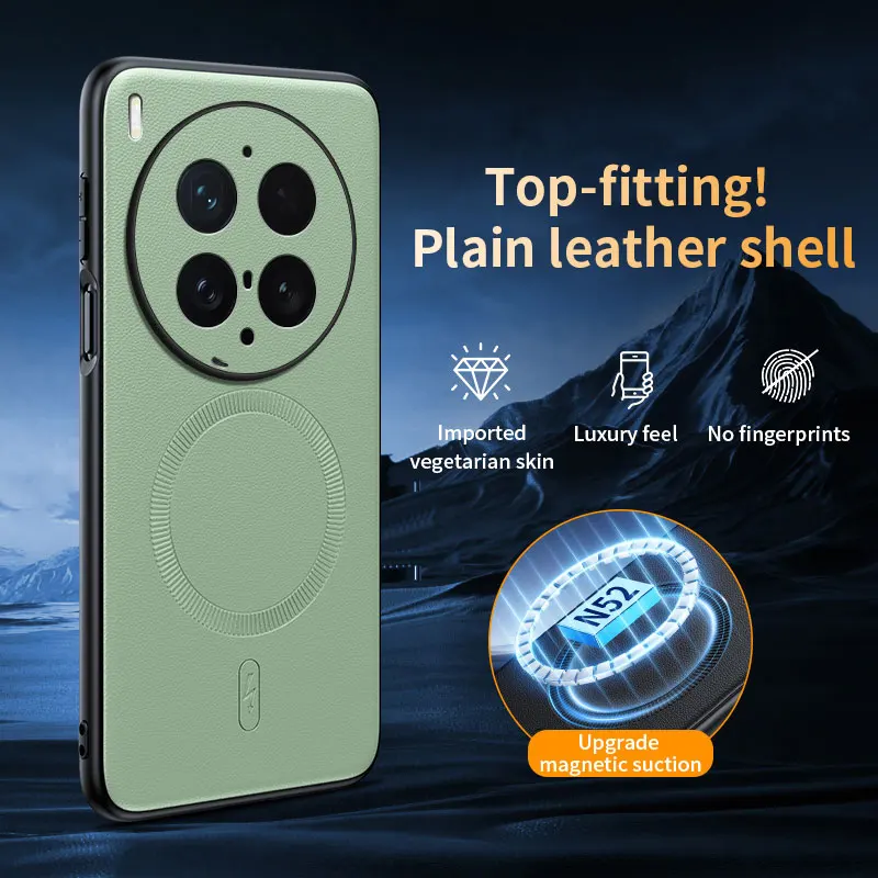 Luxury Leather Full Protective Business Case with Magnetic Lens Shield