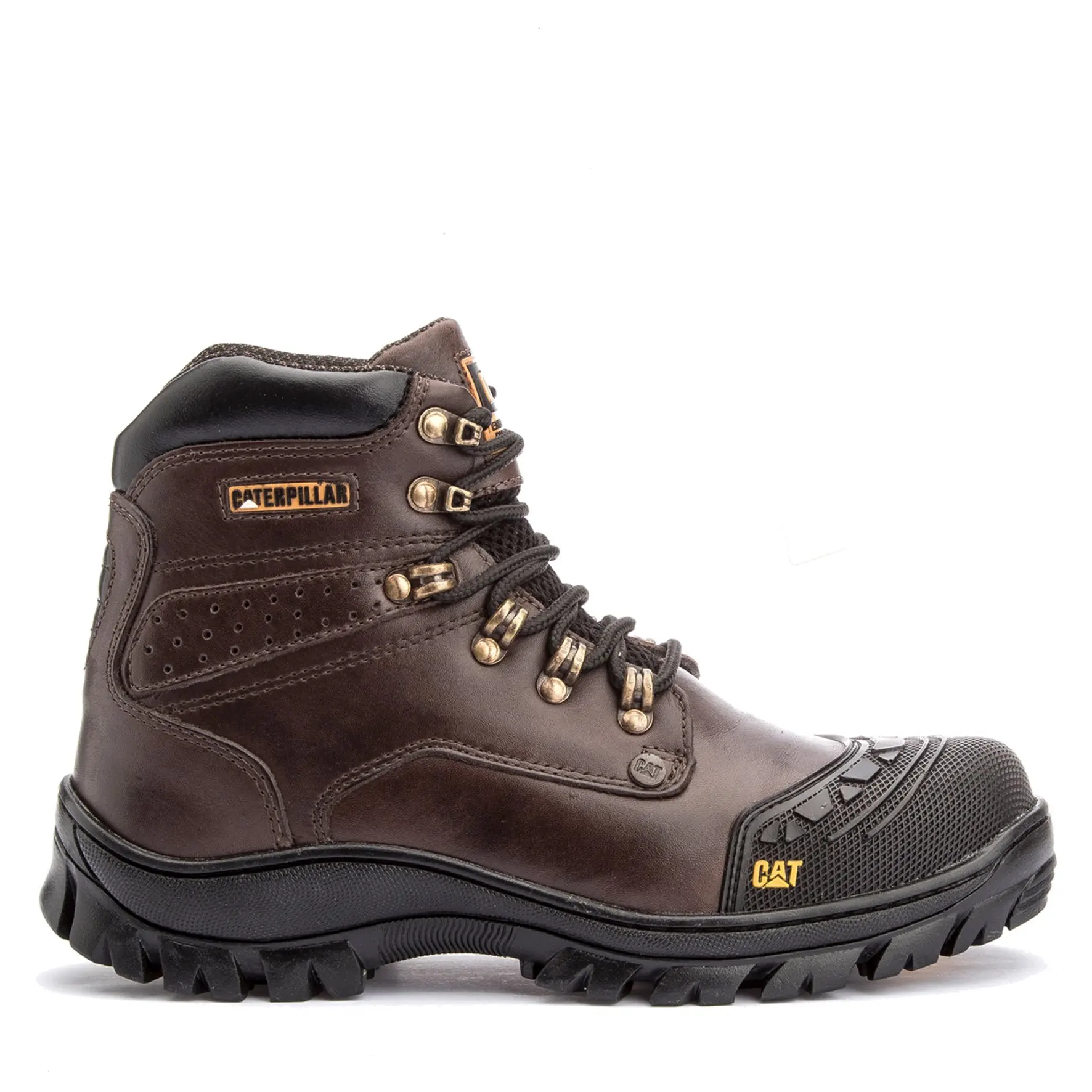 Bota Caterpillar de Couro Coturno Masculino Ref. 2190 Cor Brown