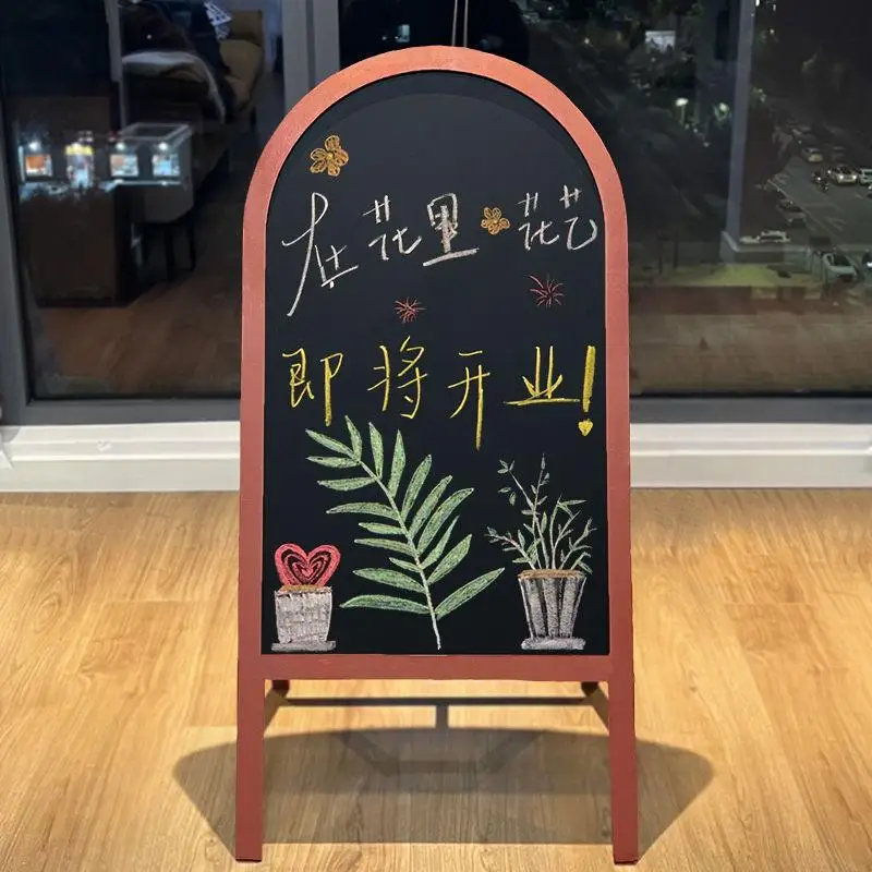 바닥 유형 손 쓰기 작은 칠판 포스터 메뉴 디스플레이 스탠드 수직 상점 프로모션 광고 공개 사인 스탠드