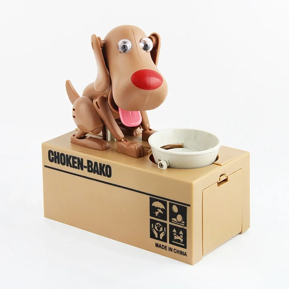 Cute Dog Electronic Robot Piggy Bank Creative Cartoon Plastic Automatic Coin Storage Box Children's Gift Desk Decoration_voghion.com