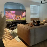 150 Inch Max Electric ALR CLR Rollable Floor Rising Long Throw Projector Screen Grey Crystal Ambient Light Rejecting HD 3D 8K - Image 2