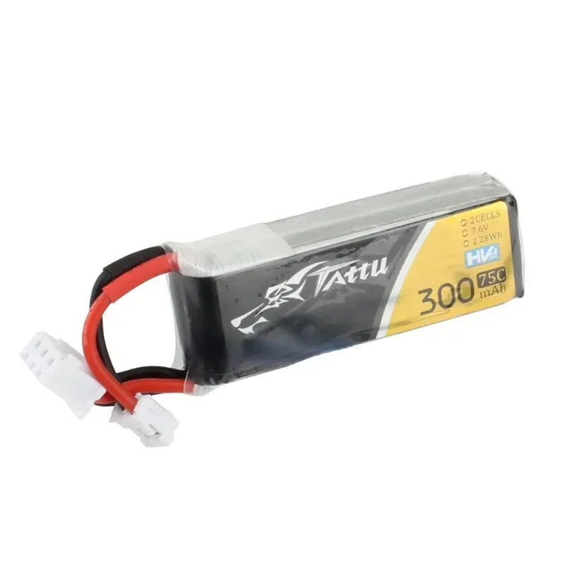 Lot de 1 à 5 Batteries Lipo Tattu 300mAh 7.6V 75C 2S1P JST-PHR