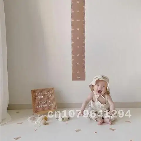 INS Canvas Baby Height Measure Ruler Wall Stickers Children Growth Chart Record Kids Room Decoration Hanging Rulers Photo Props