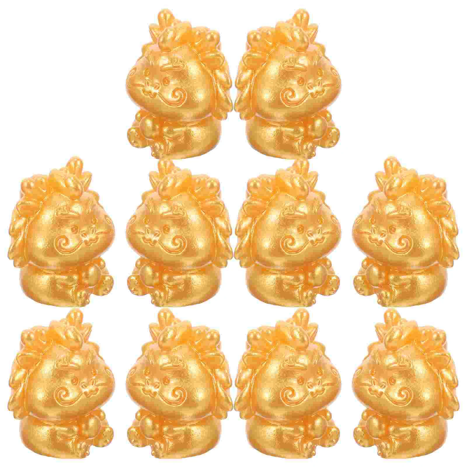 

10 Pcs Dragon Ornament Ornaments Crafts Miniature Garden Decors Creative Resin Figurines Office Car
