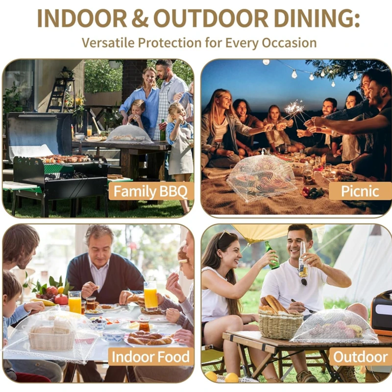 Food Cover Kitchen Utensils Kitchen Supplies 4-1PC Food Covers Mesh Foldable Kitchen Anti Fly Mosquito Tent Dome Net Umbrella Picnic Protect Dish Cover Kitchen Accessories