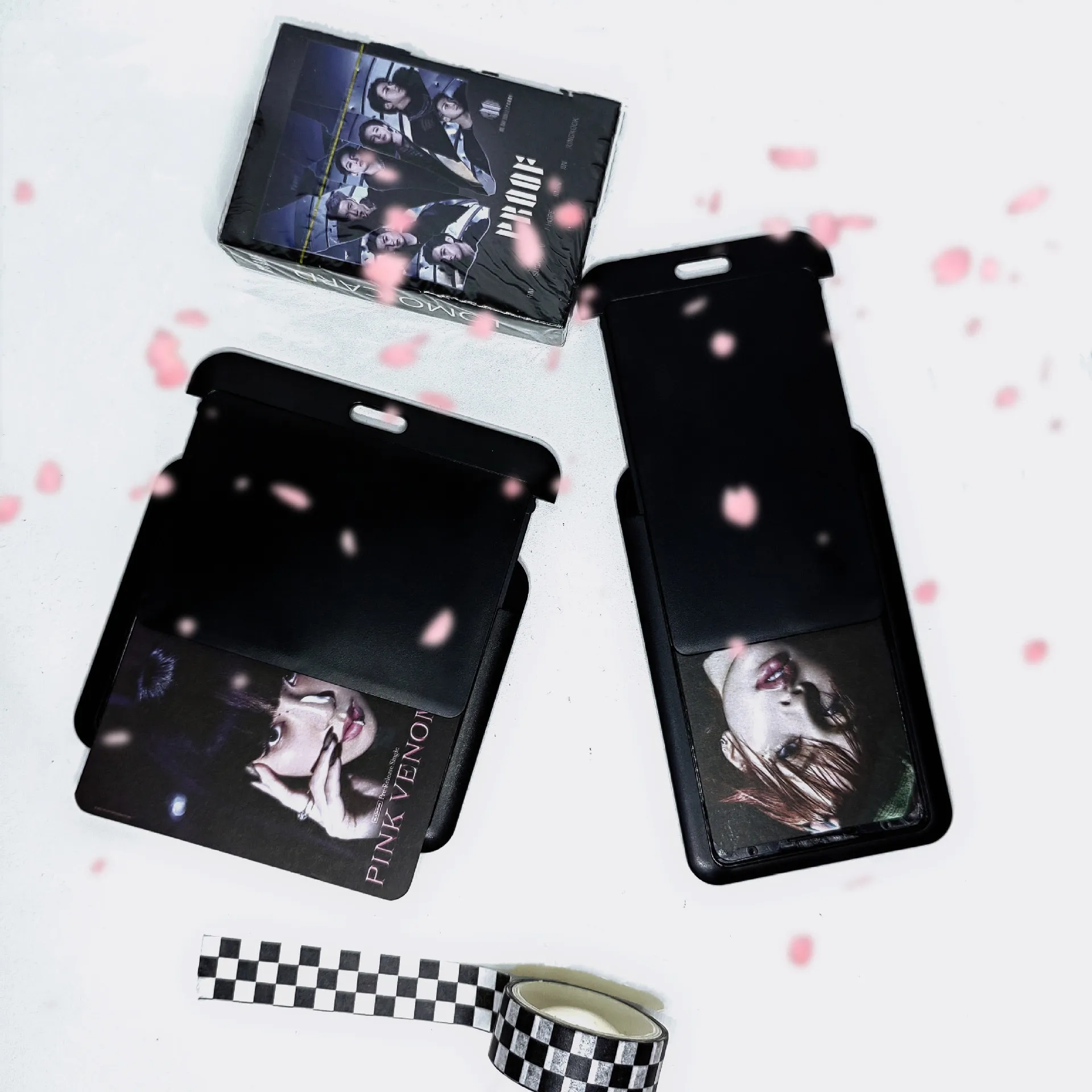 MINKYS Black Series Kpop Photo Card Holder Idol Photo Protective Display Photocards Protective Holder Kawaii Stationery 4