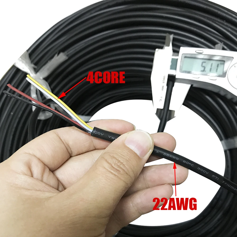 10 Metri 2C/3C/4C/5C 22Awg Multi-Core Filo Di Rame Stagnato Cavo Guaina In Pvc Cavo Audio Cavo Di Segnale Cavo Di Alimentazione