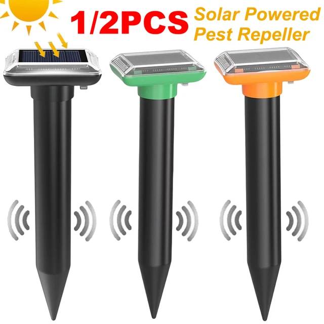 1/2Db Kültéri Napenergia -Károsító Ultrahangos Állati Vakondviselő Gopher Vole Kígyó Rágcsáló Üldöző Elrettentő Kártevőirtó Szerszám
