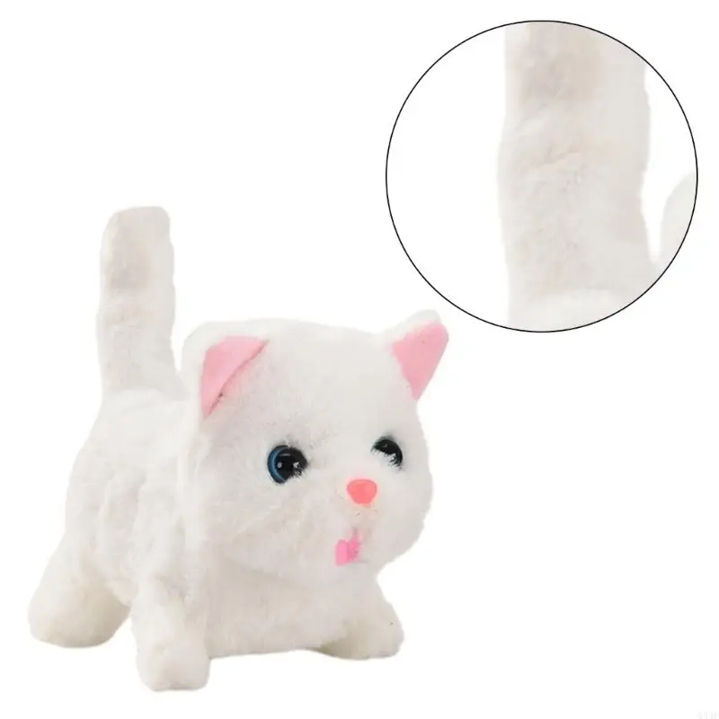634F Interactive Plush Toy Can Walking Meowing Realistic Stuffed Animal for Kids