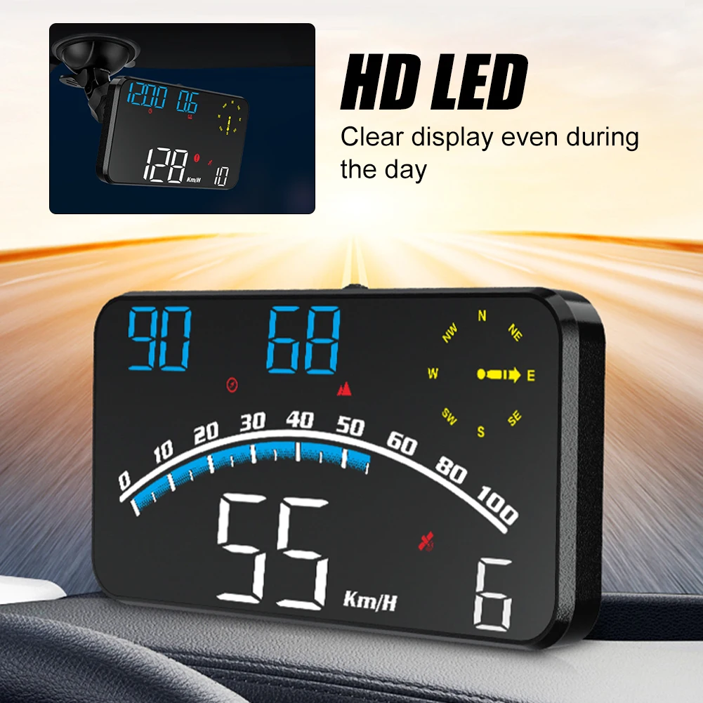 G10 Universal HUD GPS Head Up Display Speedometer Odometer LED Display