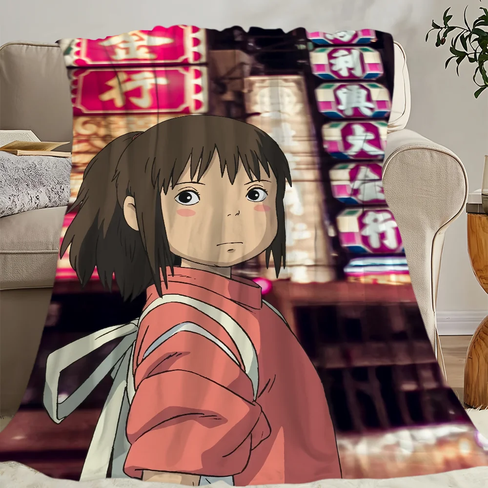 Anime S-Spirited A-Away Girl Blanket Skin friendly comfort warm soft plush blanket suitable sofa living room office bedroom 6