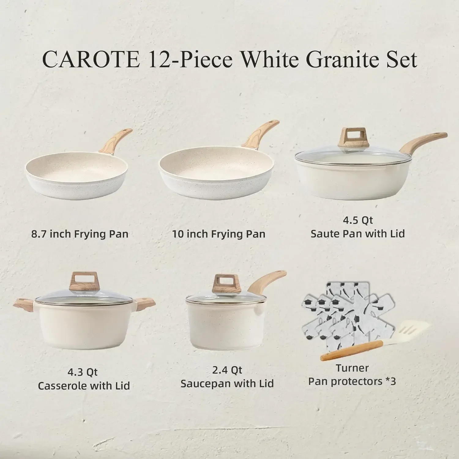 Carote Nonstick Granite Cookware Sets 10 Pcs Stone Cookware Set,non stick  frying pan set, pots and pans set - AliExpress