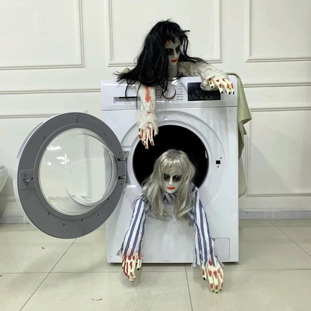 

Halloween Electric Toys Creepy Female Ghost Crawling Glowing Prank Props with Horror Sound Haunted House Home Party Decoration