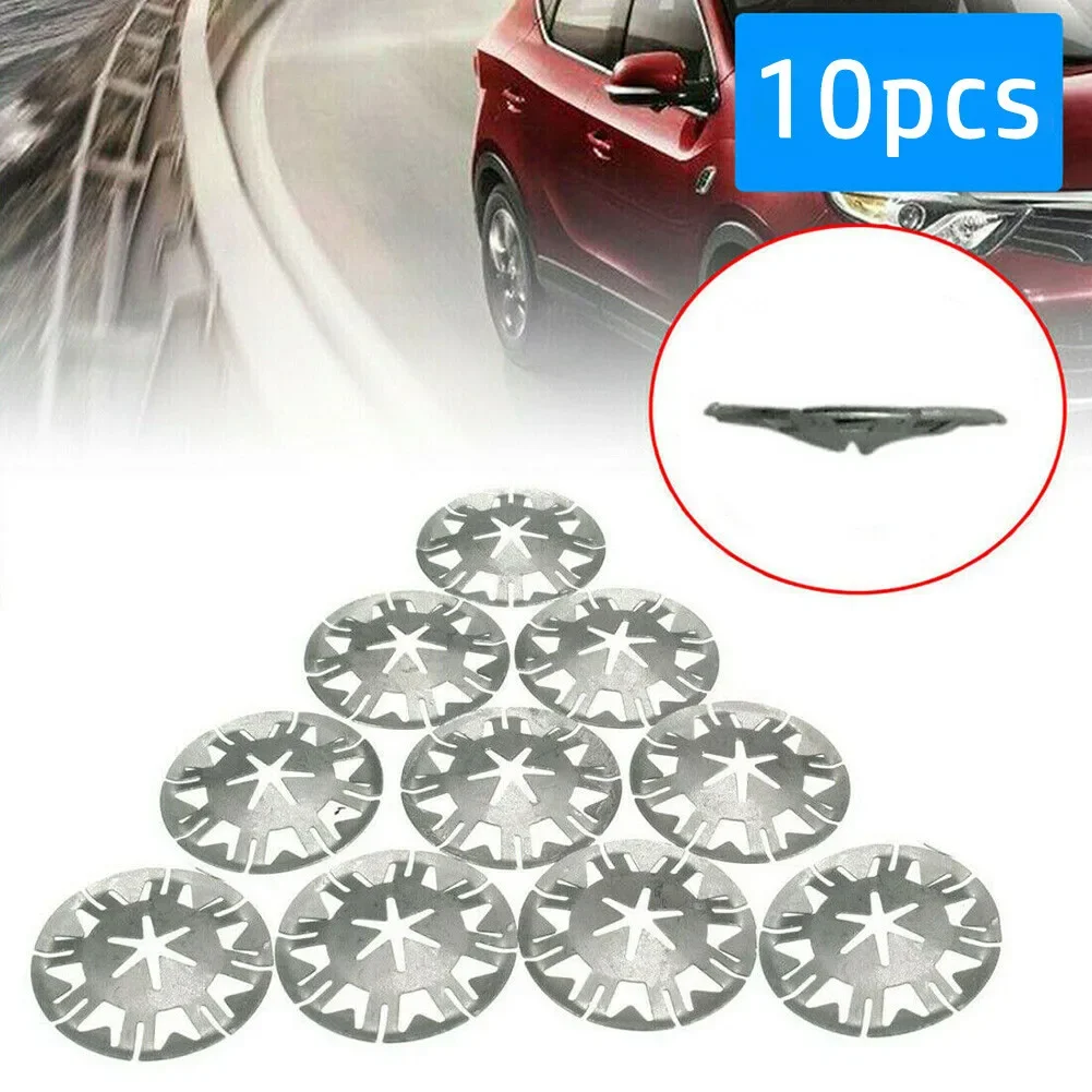 

10Pcs Car Metal Clamping Washers Heat Shield Insulation Cover Auto Fasteners Universal Undertray Exhaust Metal Spring Washer